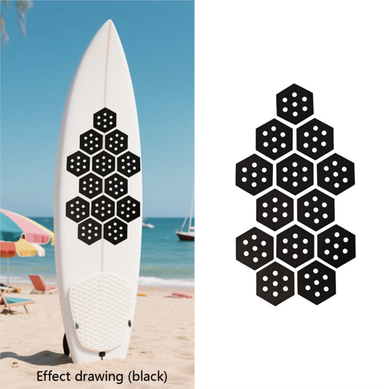 Surfboard Leash - Hexagonal Surf Traction Pad, Waterproof Non-Slip
