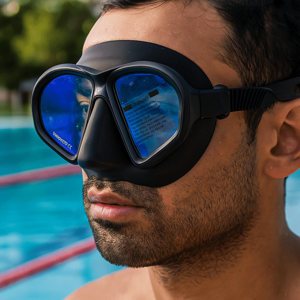 Snorkel Set - Tempered Glass Freediving Mask Foldable Snorkel
