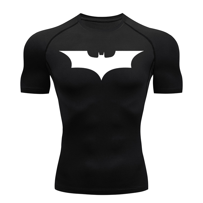 Rash Guard - Bat Print Compression Shirts for Men