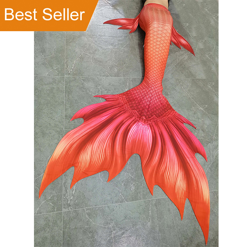 Swim Fins - Orange Woman Mermaid Tail Skins For