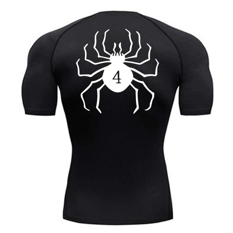 Rash Guard - Spider Print Compression Shirts for Men