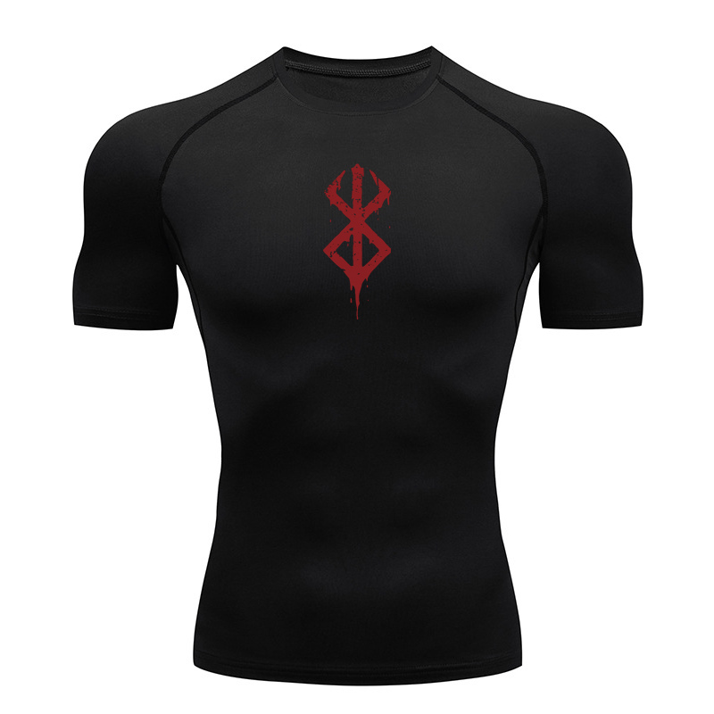 Rash Guard - Men's Print Compression Shirts Summer Short