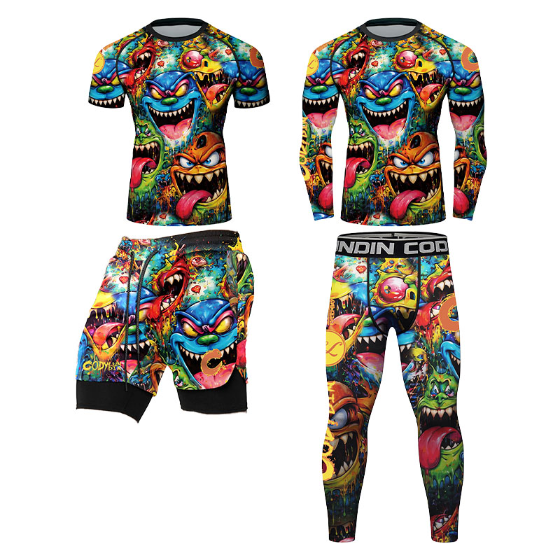 3D Colorful Monster Graffiti M - Rash Guard ulasan dan harga