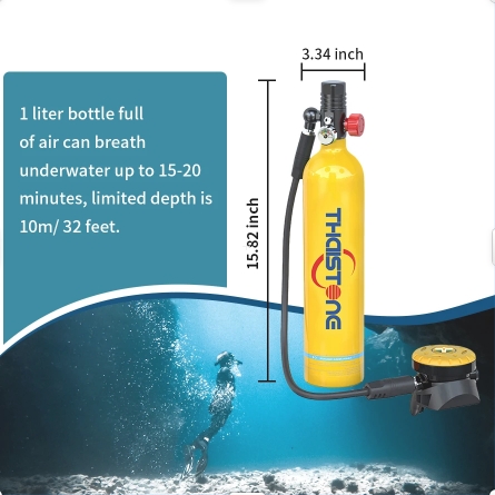 THAISTONE 1L Scuba Oxygen Tank - Diving Mask ulasan dan harga