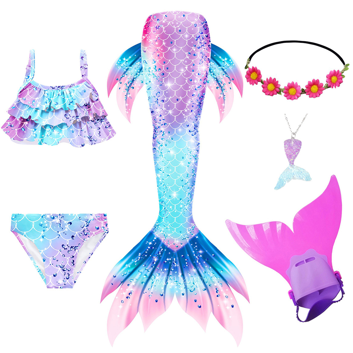6Pcs/set Ariel Girls Swimming  - Swim Fins ulasan dan harga