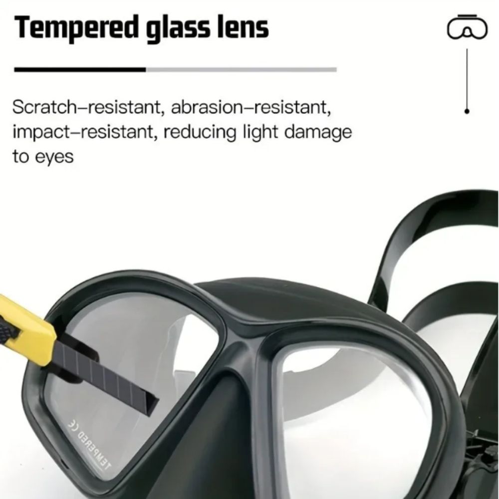 Tempered Glass Freediving Mask - Snorkel Set ulasan dan harga
