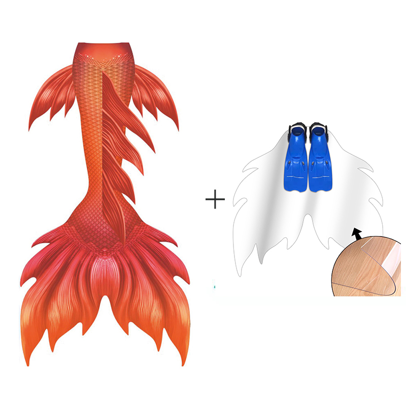 Orange Woman Mermaid Tail Skin - Swim Fins ulasan dan harga