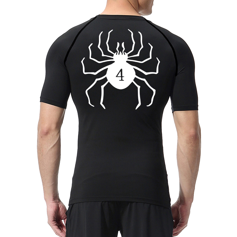 Spider Print Compression Shirt - Rash Guard ulasan dan harga
