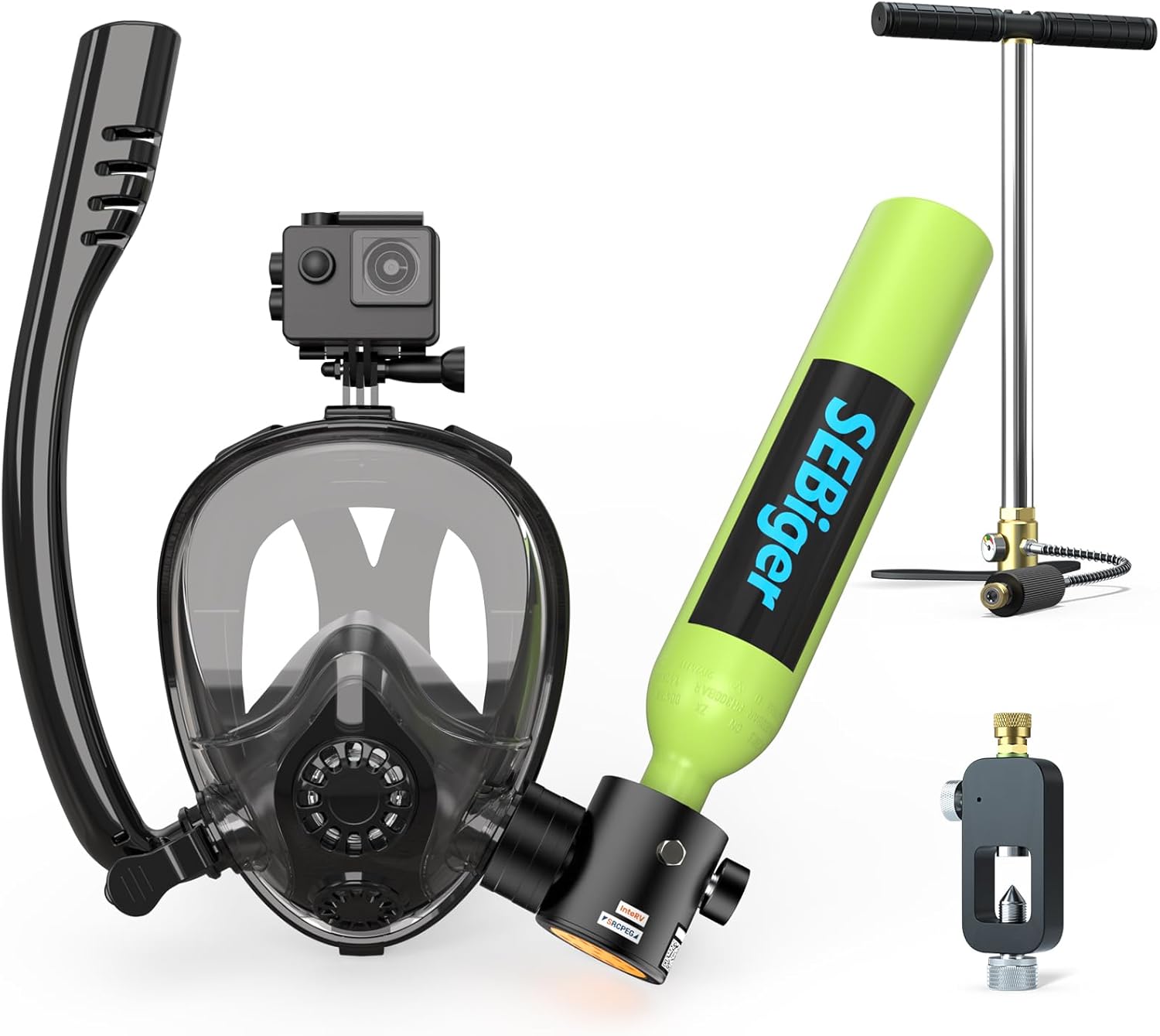 Mini Scuba Tank 0.5L with Full - Snorkel Set ulasan dan harga