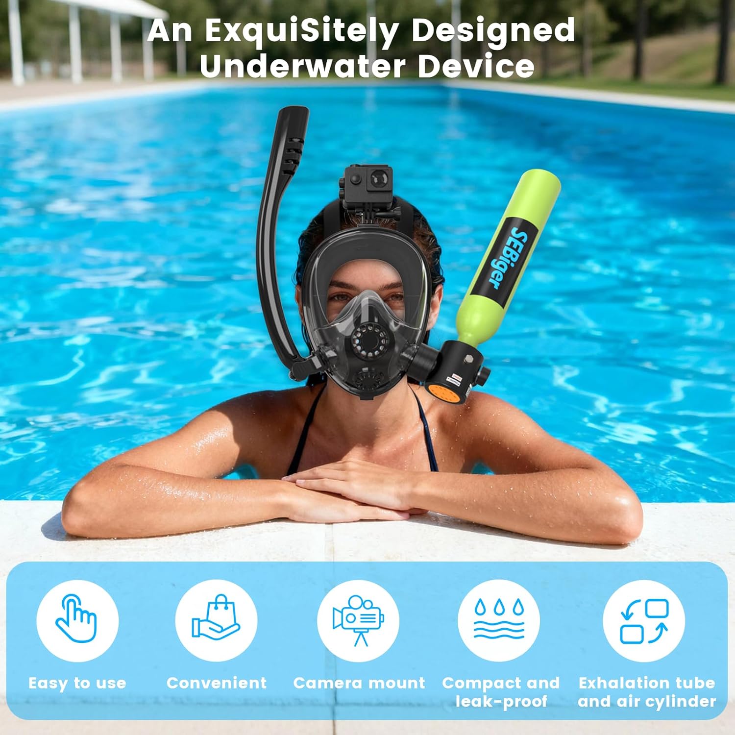 Mini Scuba Tank 0.5L with Full - Snorkel Set ulasan dan harga