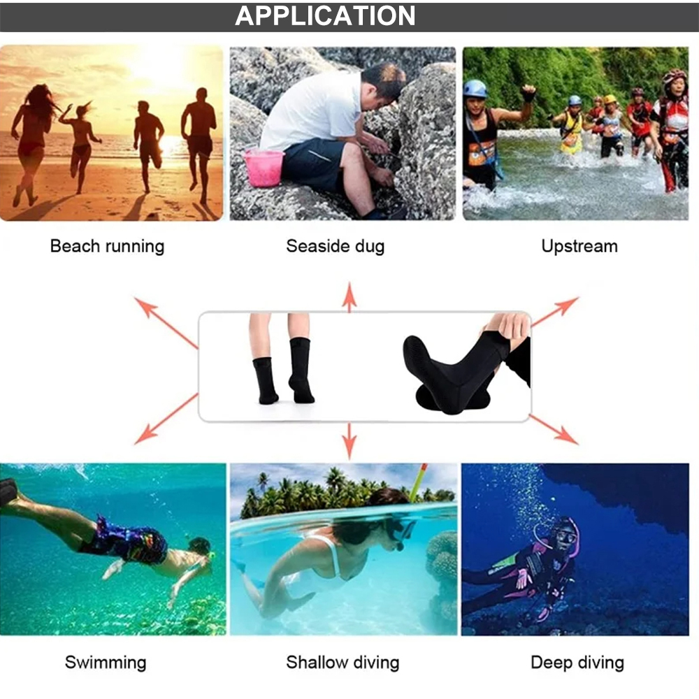 5mm Neoprene Socks 3mm Wetsuit - Flippers Swimming ulasan dan harga
