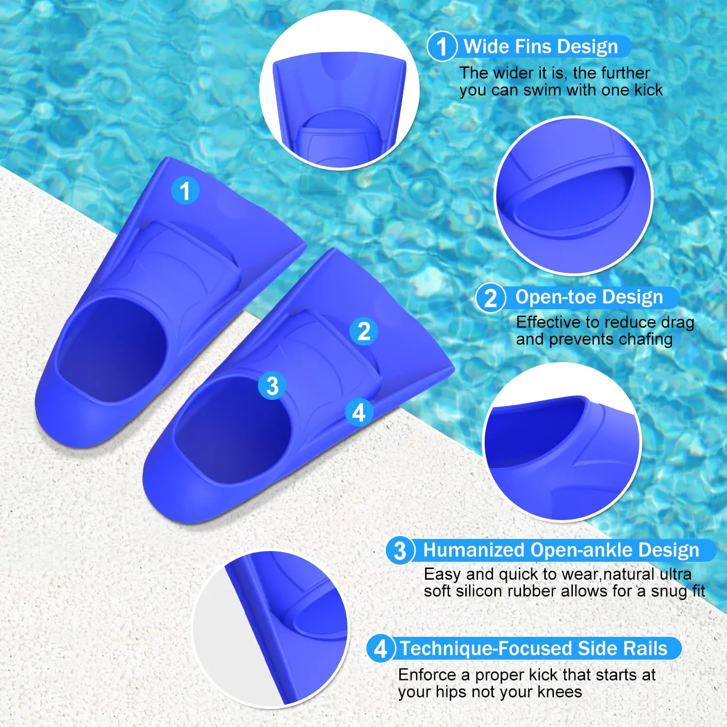 Swim Training Fins Silicone Pr - Snorkel Set ulasan dan harga